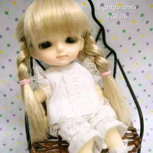 Wig / 5.5 inch / Twin braids (Lightgoldmix #GL26)