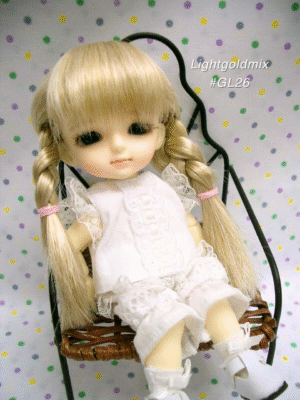 Wig / 5.5 inch / Twin braids (Lightgoldmix #GL26)