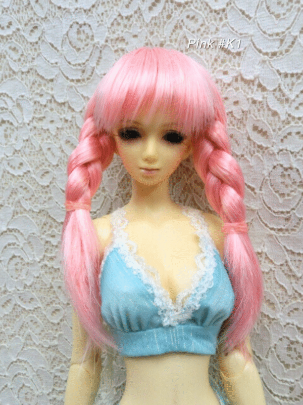 Wig / 5.5 inch / Twin braids (Pink #K1)