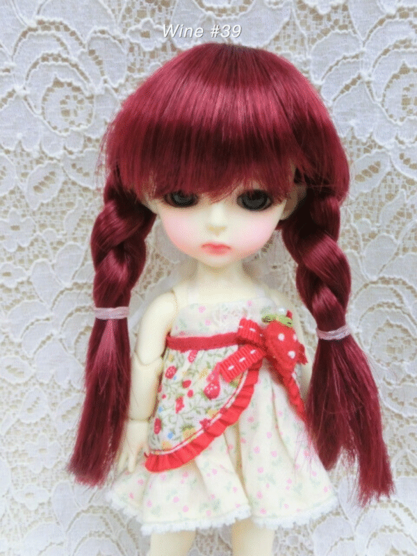 Wig / 5.5 inch / Twin braids (Wine #39)