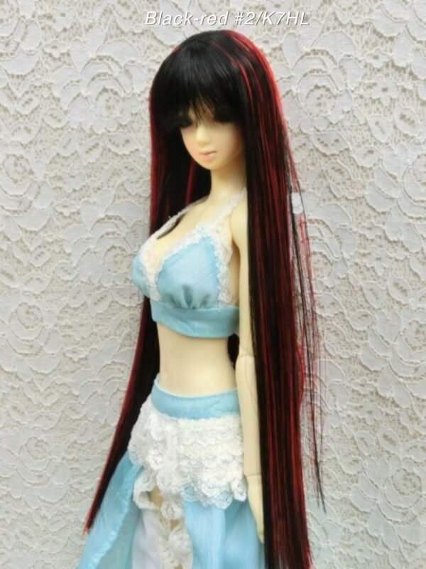 Wig / 5.5 inch / Long Straight (Black-red #2/K7HL)