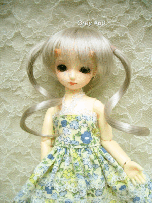 Wig / 5 inch / Curly Twintails (Grey #60)