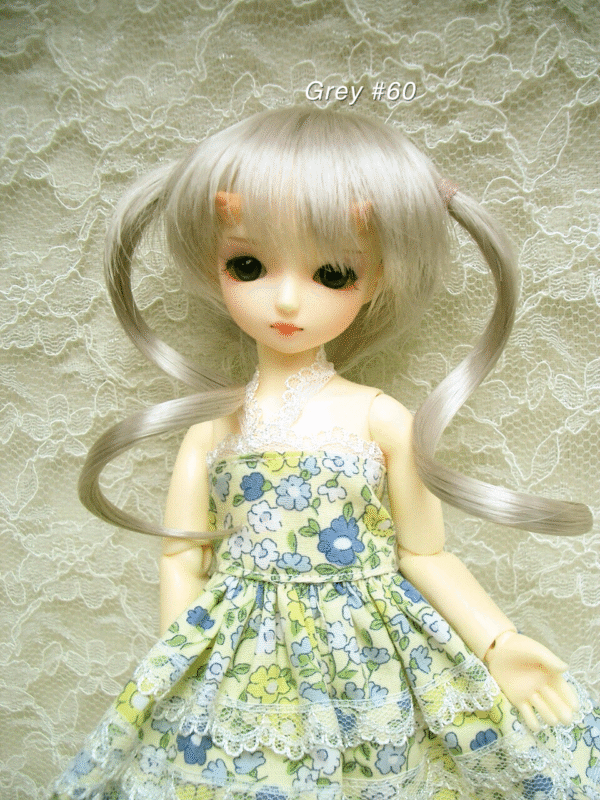 Wig / 5 inch / Curly Twintails (Grey #60)