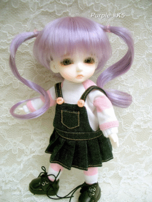 Wig / 5 inch / Curly Twintails (Purple #K5)
