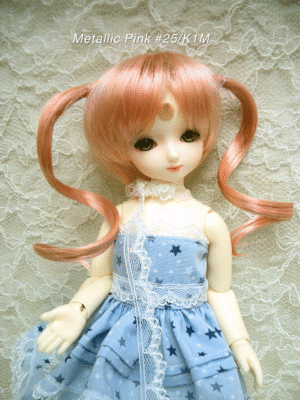 Wig / 5 inch / Curly Twintails (Metallic Pink #25/K1M)
