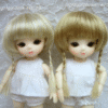 Wig / 4-5 inch / Pigtails (Lightgoldbrown #25)