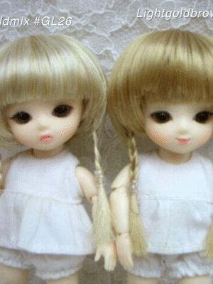 Wig / 4-5 inch / Pigtails (Lightgoldmix #GL26)