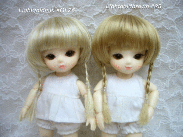 Wig / 4-5 inch / Pigtails (Lightgoldbrown #25)