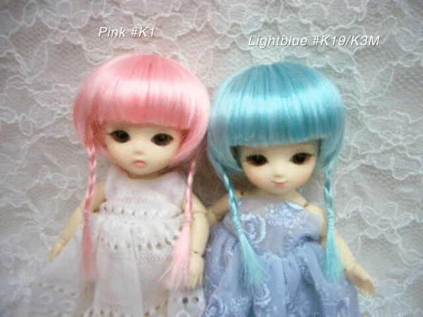 Wig / 4-5 inch / Pigtails (Pink #K1)