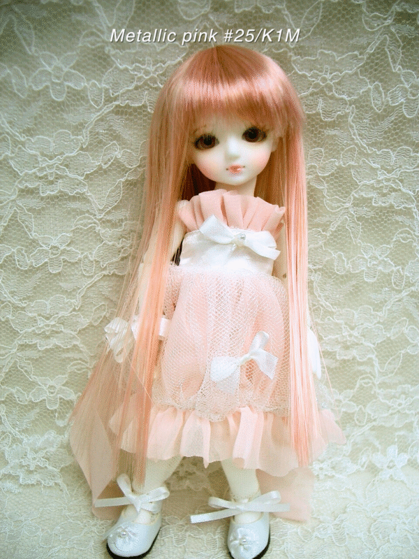 Wig / 5 inch / Straight Long (Metallic pink #25/K1M)