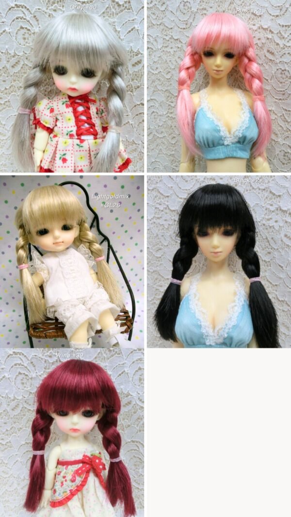 Wig / 5.5 inch / Twin braids (Wine #39)