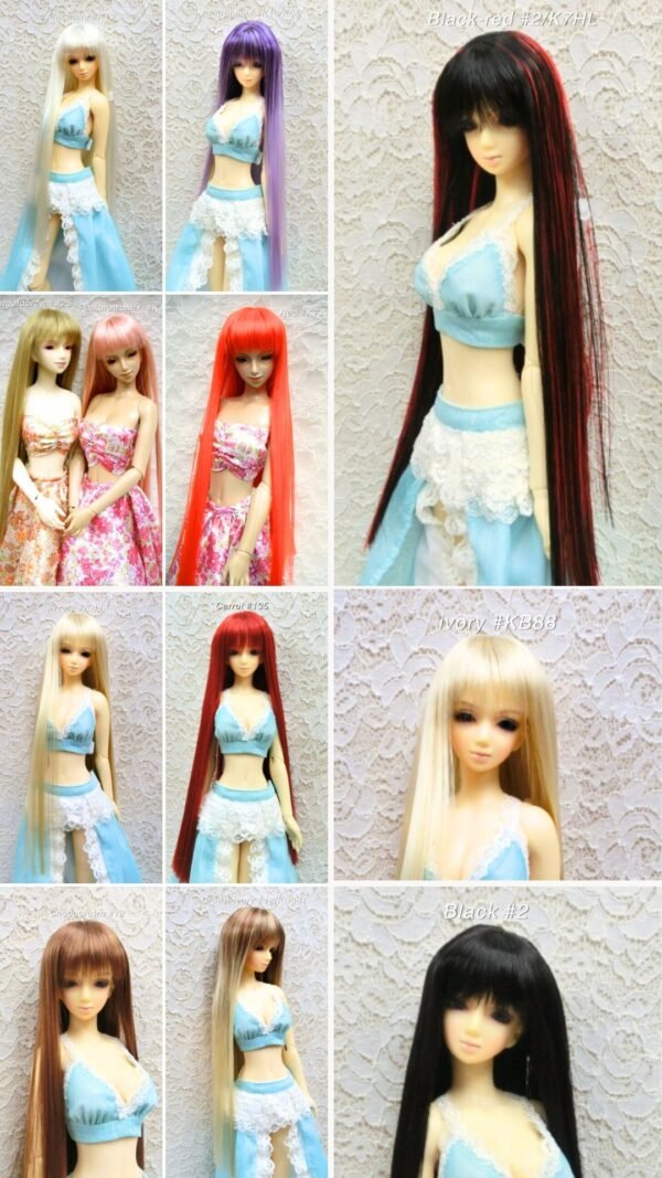 Wig / 5.5 inch / Long Straight (Black-red #2/K7HL)