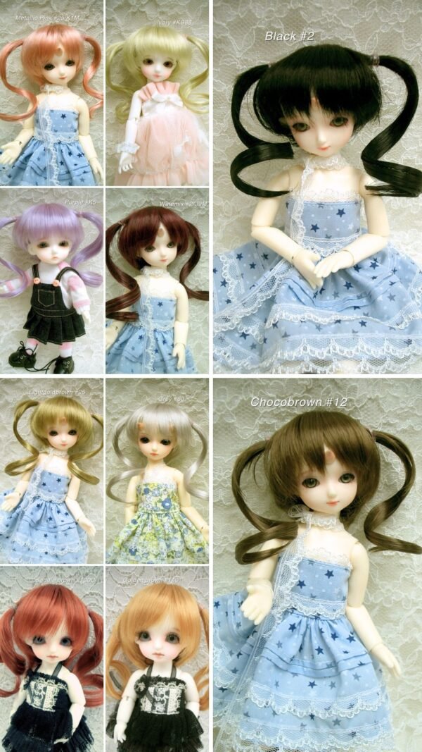 Wig / 5 inch / Curly Twintails (Grey #60)