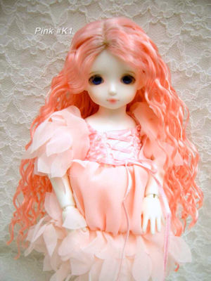 Wig / 6 inch / One-length Long Wave (Pink #K1)