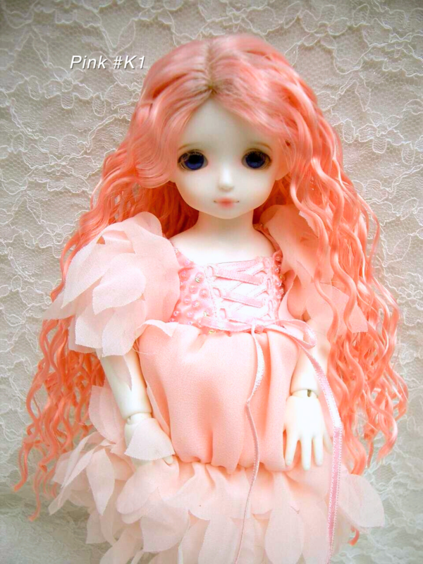 Wig / 6 inch / One-length Long Wave (Pink #K1)