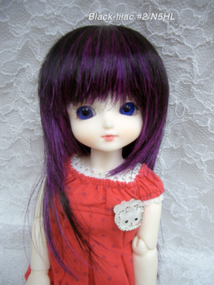 Wig / 6 inch / Semi-long (Black-lilac #2/N5HL)