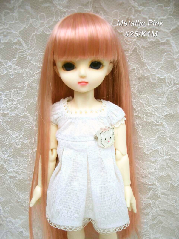 Wig / 6 inch / Long Straight (Metallic pink #25/K1M)