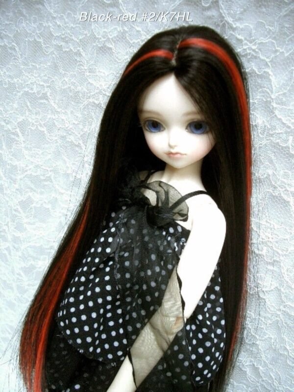 Wig / 6-7 inch / One-length Long Straight (Black-red #2/K7HL)
