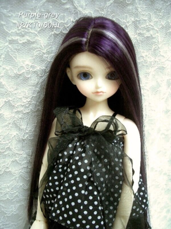 Wig / 6-7 inch / One-length Long Straight (Darkpurple-grey #2/K10M/60HL)