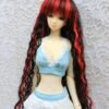 Wig / 5.5 inch / Long Wave (Black-red #2/K7HL)