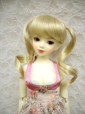 Wig / 6-7 inch / Soft Curly Twintails (Lightgoldmix #GL26)