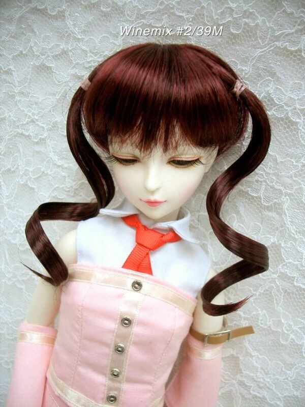 Wig / 6-7 inch / Soft Curly Twintails (Winemix #2/39M)