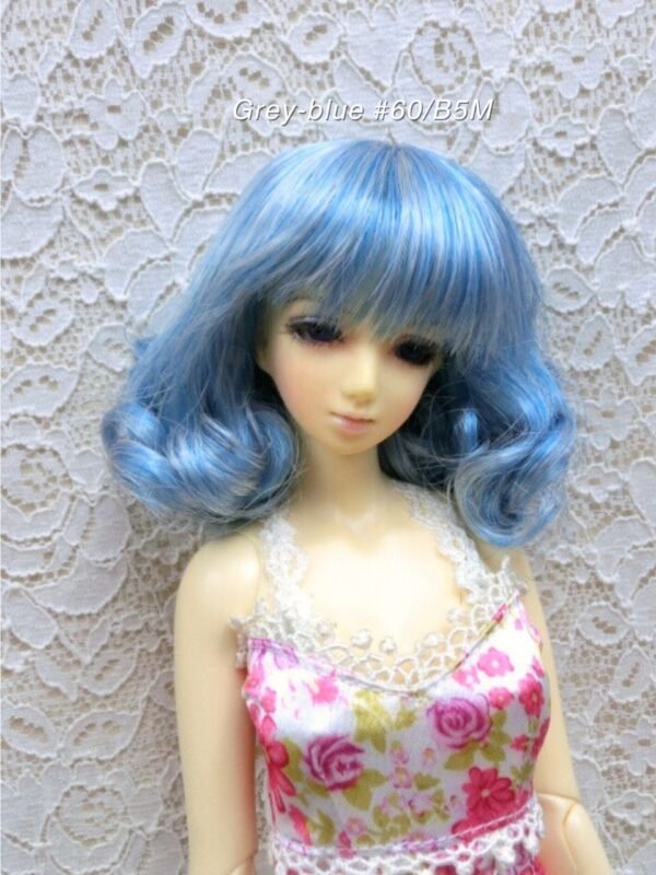 Wig / 5.5 inch / Long Bob Curly (Grey-blue #60/B5M)