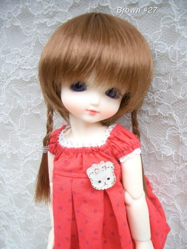 Wig / 6 inch / Braided Pigtails (Brown #27)