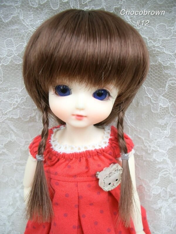 Wig / 6 inch / Braided Pigtails (Chocobrown #12)