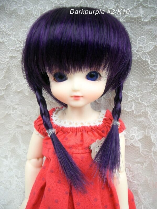Wig / 6 inch / Braided Pigtails (Darkpurple #2/K10M)