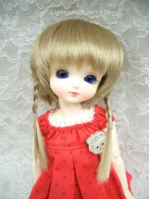 Wig / 6 inch / Braided Pigtails (Lightgoldbrown #25)