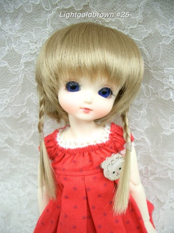 Wig / 6 inch / Braided Pigtails (Lightgoldbrown #25)