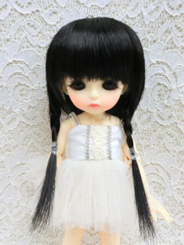 Wig / 5.5 inch / Braided Pigtails (Black #2)