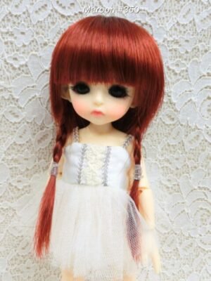Wig / 5.5 inch / Braided Pigtails (Maroon #350)