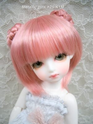 Wig / 6 inch / Braided Chignon Short (Metallic pink #25/K1M)