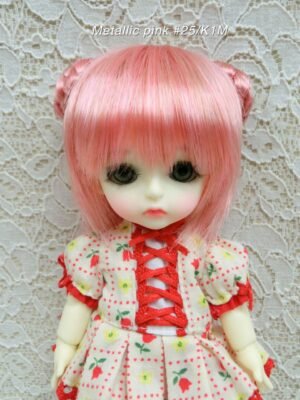 Wig / 5.5 inch / Short bun (Metallic pink #25/K1M)