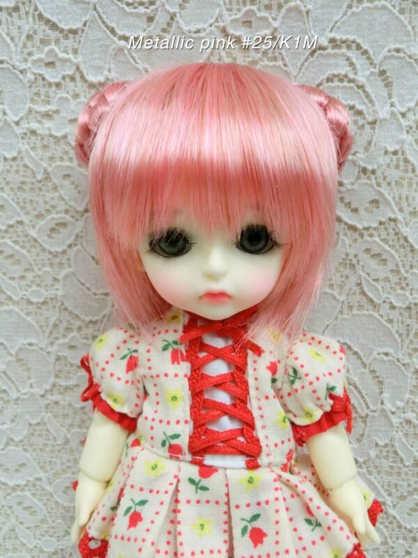 Wig / 5.5 inch / Short bun (Metallic pink #25/K1M)