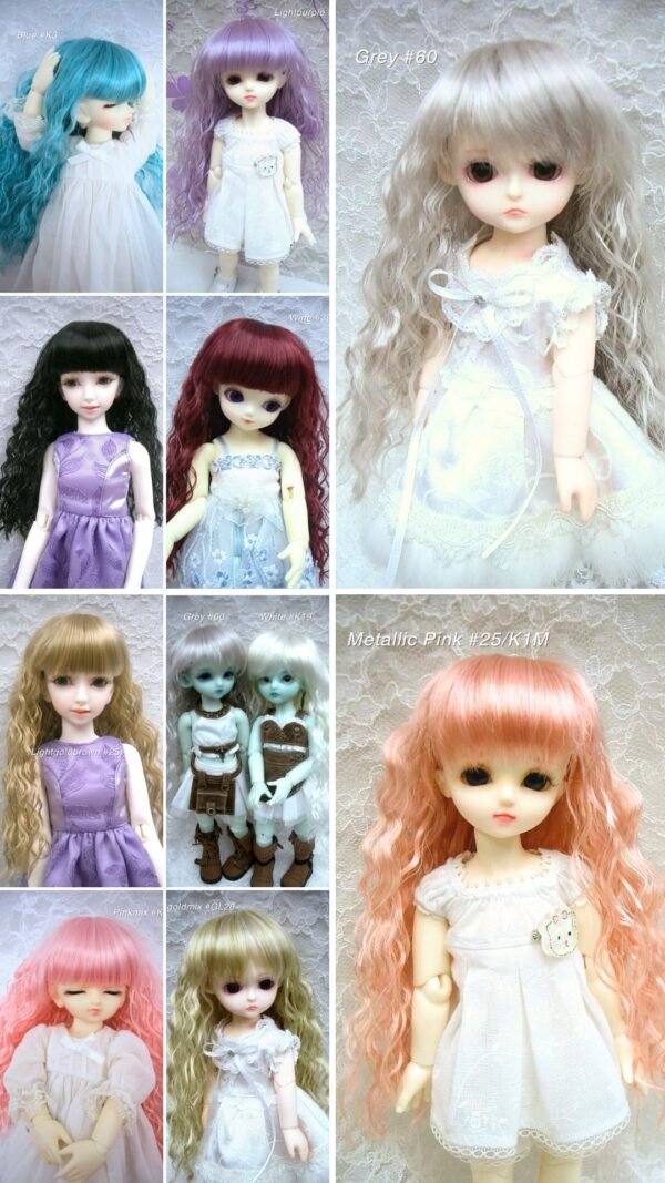 Wig / 6 inch / One-length Long Wave (Pink #K1)