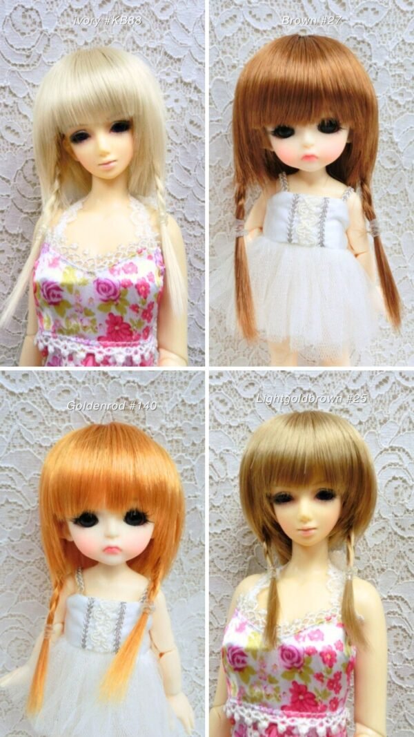 Wig / 5.5 inch / Braided Pigtails (Milkpink Mix #K1/KB88M)