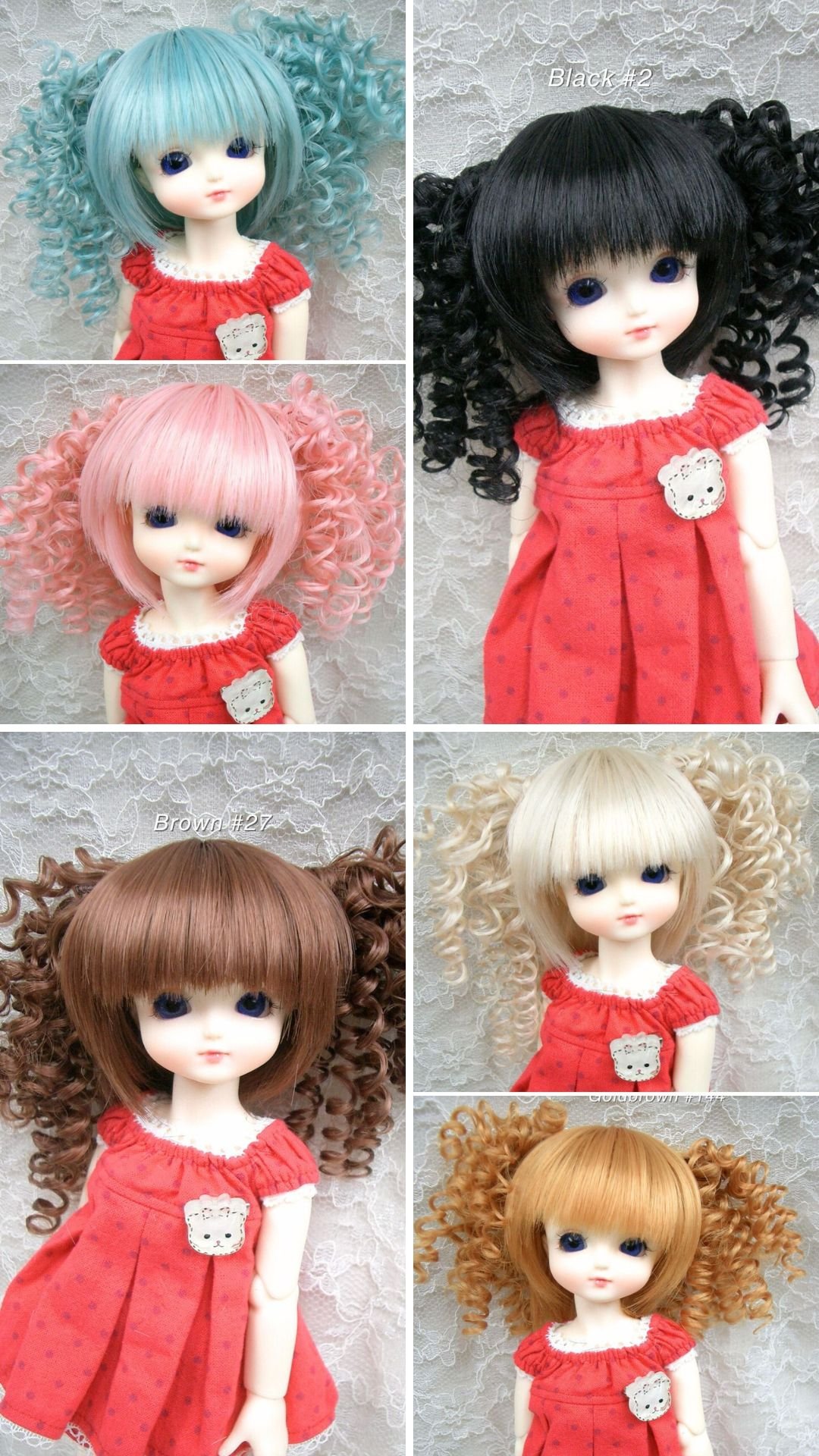 Wig / 6 inch / Volume Curly (Pink #RD615/613M) - Image 2