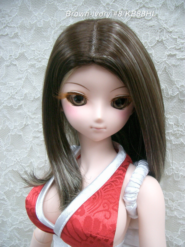 Wig / 8-9 inch / Short One-length (Brown-ivory #8/KB88HL)