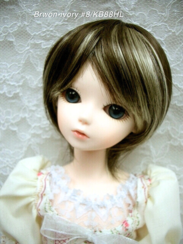 Wig / 7-8 inch / Short Bob with a tail (Brown-ivory #8/KB88HL)