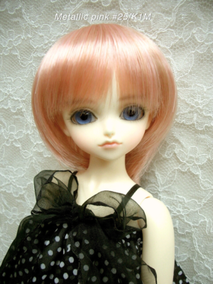 Wig / 7-8 inch / Short Bob with a tail (Metallic pink #25/K1M)