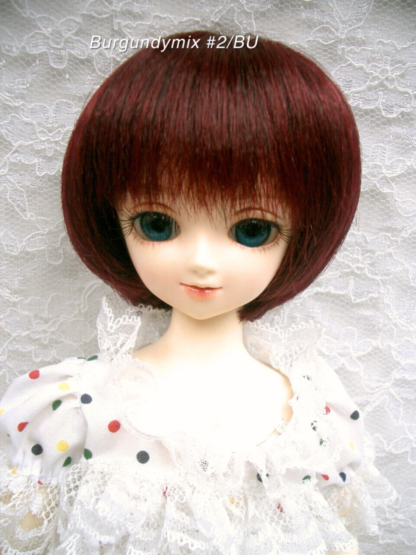 Wig / 7-8 inch / Short Bob with Long Bangs (Burgundymix #2/BU)