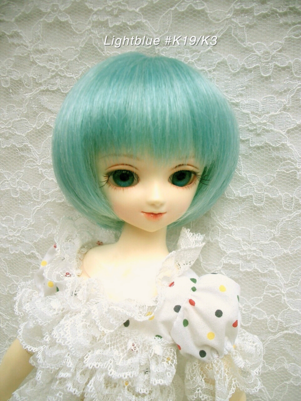 Wig / 7-8 inch / Short Bob with Long Bangs (Lightblue #K19/K3)