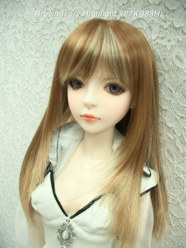 Wig / 8 inch / Medium Long Hair (Brown-ivory Highlight #27/KB88HL)