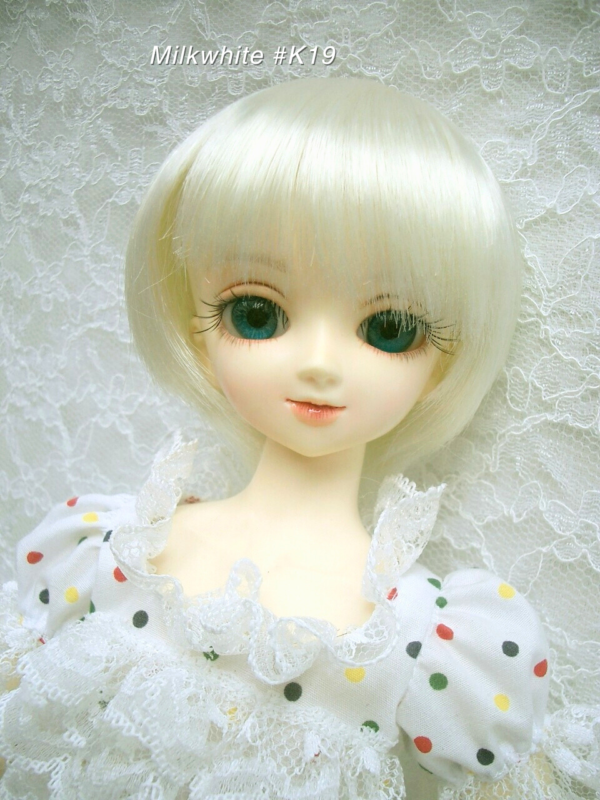Wig / 7-8 inch / Short Bob with a tail (Milkwhite #K19)