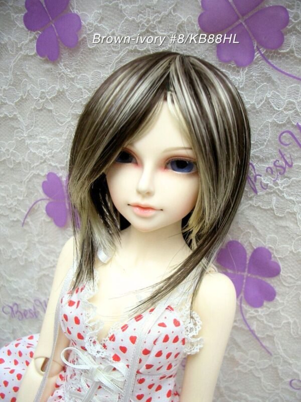 Wig / 7-8 inch / Short (Brown-ivory Highlight #8/KB88HL)