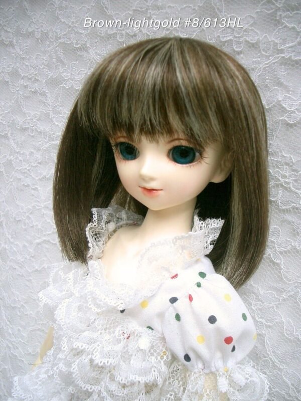 Wig / 7-8 inch / Long Bob (Brown-lightgold #8/613HL)