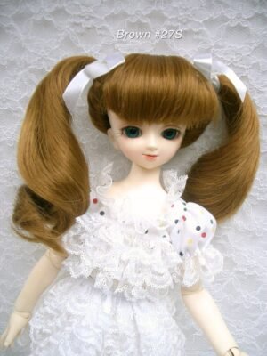 Wig / 7-8 inch / Twintails Ribbon Curly (Brown #27S)